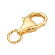 Karabinlås med o-ring. 18k forgyldt sterling sølv. 9.5 mm